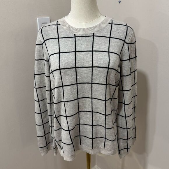 Madewell Windowpane Sweater Small‎ - Picture 1 of 4